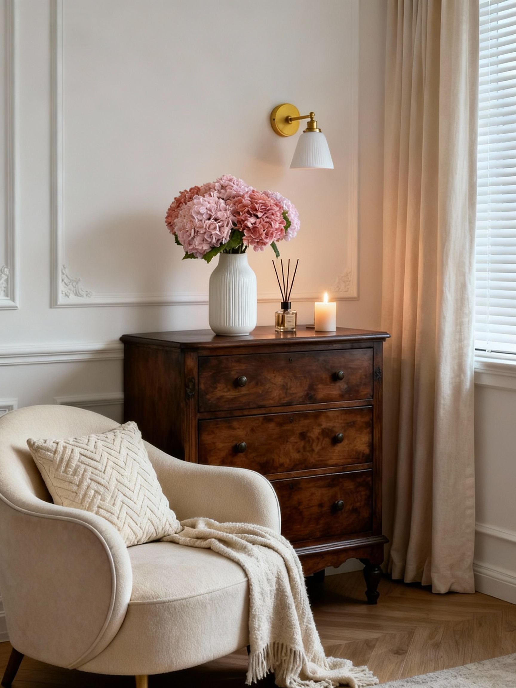 Hydrangea Bouquet - Pastel & Salmon Pink