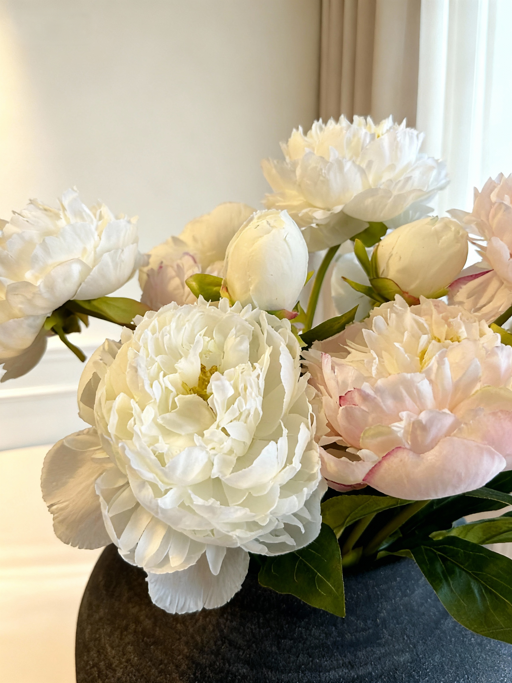 Peony Bouquet - White & Light Pink