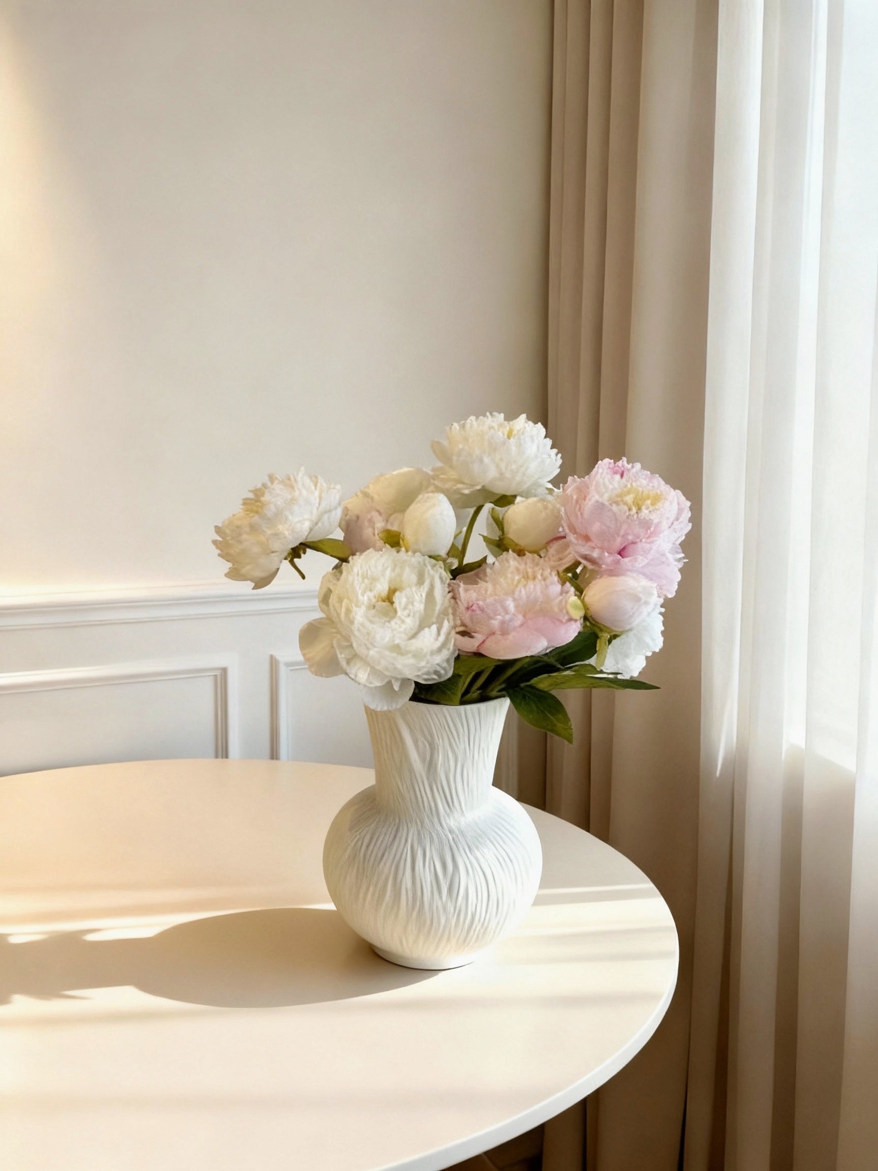 Peony Bouquet - White & Light Pink
